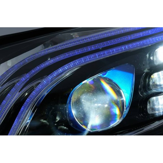 Μπροστινά Φανάρια Set Για Mercedes-Benz C-Class W205 14-20 Upgrade To Maybach Full Led DRL Μαύρα Με Μοτέρ Carner
