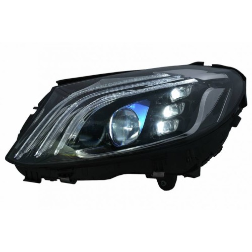 Μπροστινά Φανάρια Set Για Mercedes-Benz C-Class W205 14-20 Upgrade To Maybach Full Led DRL Μαύρα Με Μοτέρ Carner
