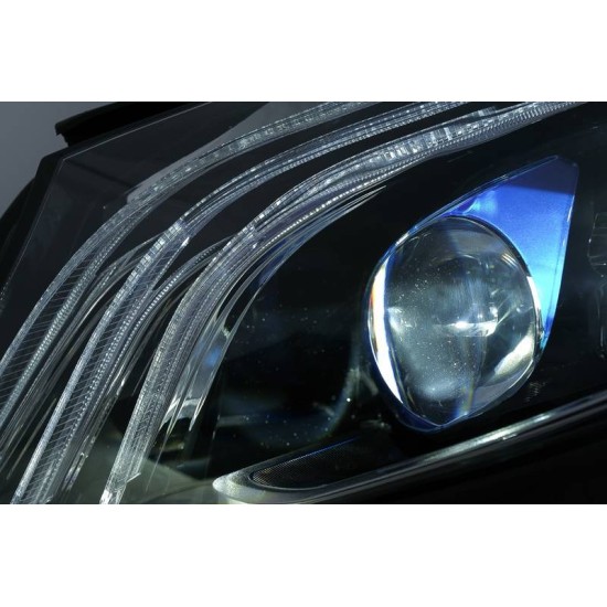 Μπροστινά Φανάρια Set Για Mercedes-Benz C-Class W205 14-20 Upgrade To Maybach Full Led DRL Μαύρα Με Μοτέρ Carner