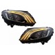 Μπροστινά Φανάρια Set Για Mercedes-Benz C-Class W205 14-20 Upgrade To Maybach Full Led DRL Μαύρα Με Μοτέρ Carner