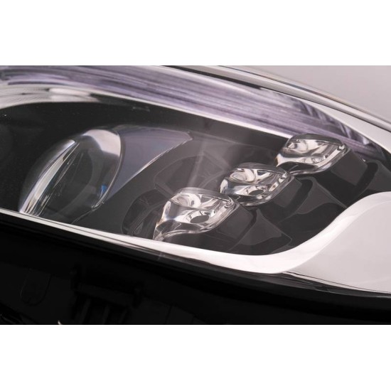 Μπροστινά Φανάρια Set Για Mercedes-Benz C-Class W205 14-20 Upgrade To Maybach Full Led DRL Μαύρα Με Μοτέρ Carner