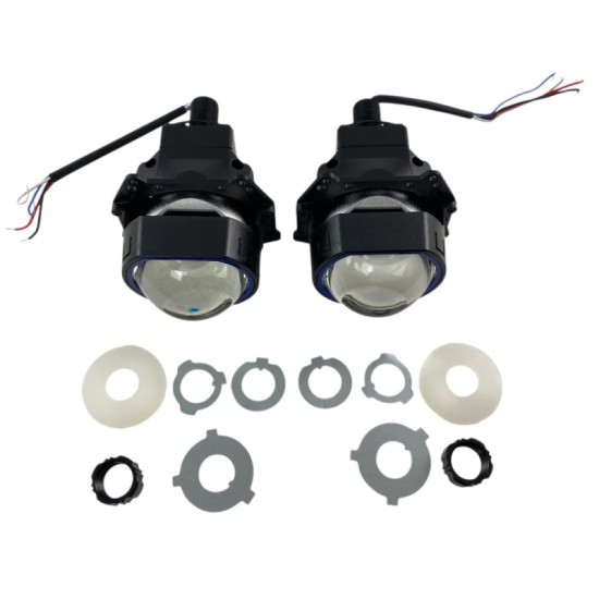 Προτζέκτορες Φαναριών Τετράγωνοι Bi-Led Για Retrofit 3.0" Α38 6000Κ 58W / 68W 2 Τεμάχια