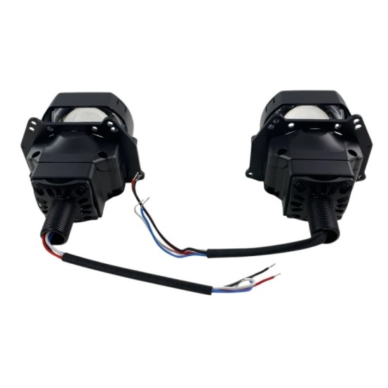 Προτζέκτορες Φαναριών Τετράγωνοι Bi-Led Για Retrofit 3.0" Α38 6000Κ 58W / 68W 2 Τεμάχια