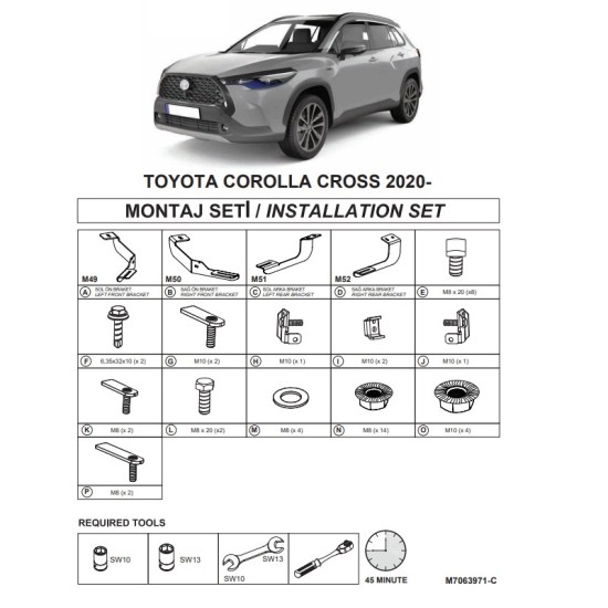 Βάσεις Πλαινών Σκαλοπατιών (Dma) Για Toyota Corolla Cross 2020- Suv Xg10