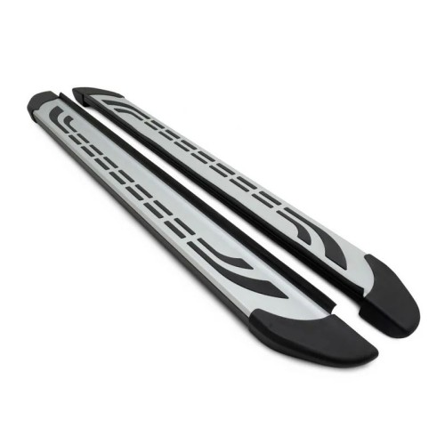 Πλαινά Σκαλοπάτια FABA (Silver-Black-260cm) 2 Τεμάχια Αλουμινίου Χωρίς Βάσεις