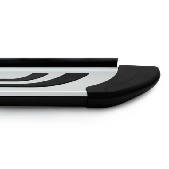 Πλαινά Σκαλοπάτια FABA (Silver-Black-260cm) 2 Τεμάχια Αλουμινίου Χωρίς Βάσεις