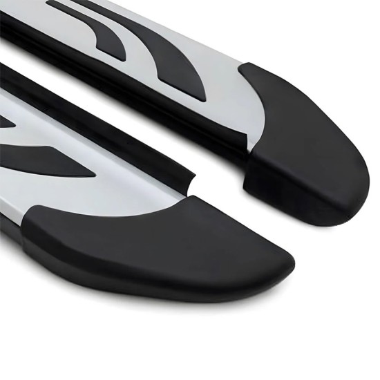 Πλαινά Σκαλοπάτια FABA (Silver-Black-260cm) 2 Τεμάχια Αλουμινίου Χωρίς Βάσεις
