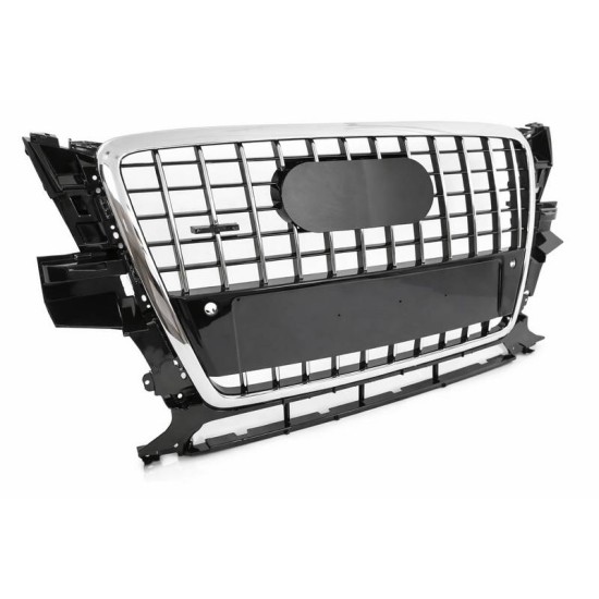 Μάσκα Για Audi Q5 8R 08-12 SQ5 Look Χρώμιο / Μαύρο Γυαλιστερό 1 Τεμάχιο