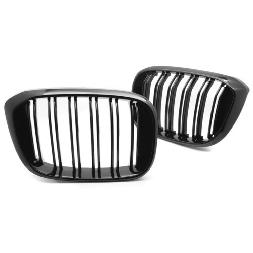 Καρδιές Μάσκας Για Bmw Χ3 G01 17-21 Χ4 G02 Sport Look Με Διπλή Γρίλια Μαύρο Γυαλιστερό Με 6 Γρίλιες 2 Τεμάχια