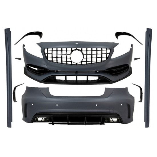 Body kit Για Mercedes-Benz A-Class W176 12-18 A45s Amg Facelift Look Black Edition