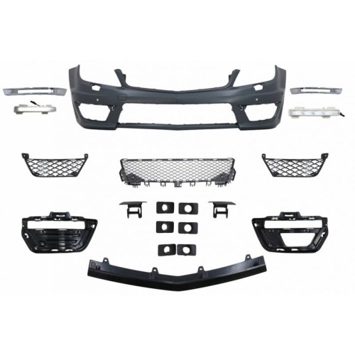 Μπροστινός Προφυλακτήρας Για Mercedes-Benz C-Class W204 07-14 Amg 63 Facelift Look Με DRL