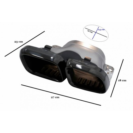 Μπούκες Εξάτμισης Για Mercedes-Benz C-Class W205 / E-Class W213 / S-Class W222 / GLE C292 / GLE W166 / GLC W253 Amg Look Black Edition 2 Τεμάχια