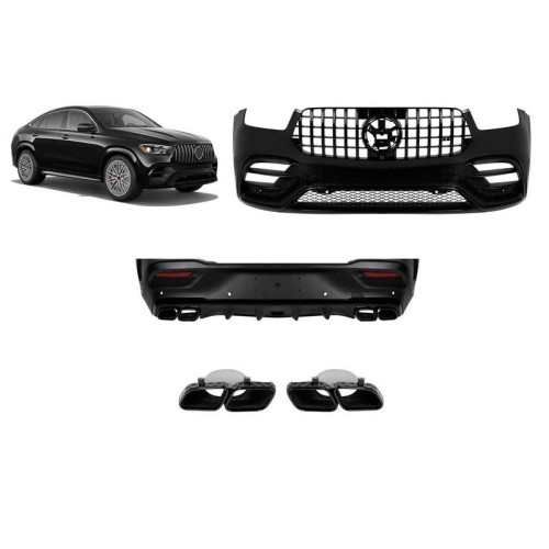 Body kit Για Mercedes-Benz GLE Coupe C167 2019-2023 GLE63s Amg Look Black Edition Με Μάσκα & Μπούκες Μαύρες