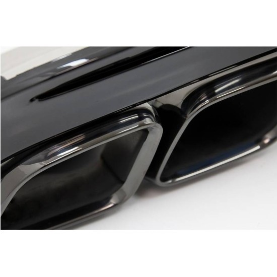 Diffuser Πίσω Προφυλακτήρα Για Mercedes-Benz C-Class W205 14-20 Sedan Amg 63 Look Με Μαύρες Μπούκες