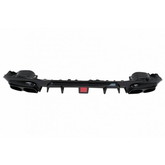 Diffuser Πίσω Προφυλακτήρα Για Mercedes-Benz E-Class W213 16-19 Με Amg Line Προφυλακτήρα Μαύρο Brabus Look Με Μαύρες Μπούκες