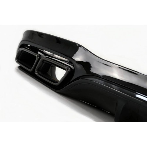 Diffuser Πίσω Προφυλακτήρα Για Mercedes-Benz E-Class W213 16-19 Με Amg Line Προφυλακτήρα Μαύρο Amg 63 Look Με Μαύρες Μπούκες