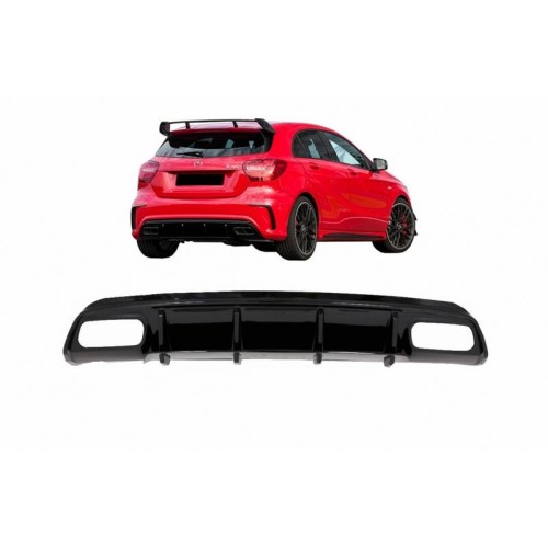 Diffuser Πίσω Προφυλακτήρα Για Mercedes-Benz A-Class W176 12-18 A45 Amg Look Από Abs Πλαστικό 1 Τεμάχιο