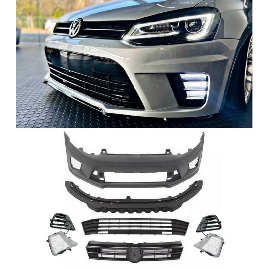 Μπροστινός Προφυλακτήρας Για VW Polo 6R (2009-2017) WRC Look Με Μάσκα & Led Προβολείς