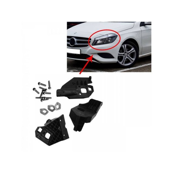 Βάσεις Επισκευής Αριστερού Φαναριού Για Mercedes-Benz A-Class W176 12-18 3 Τεμάχια