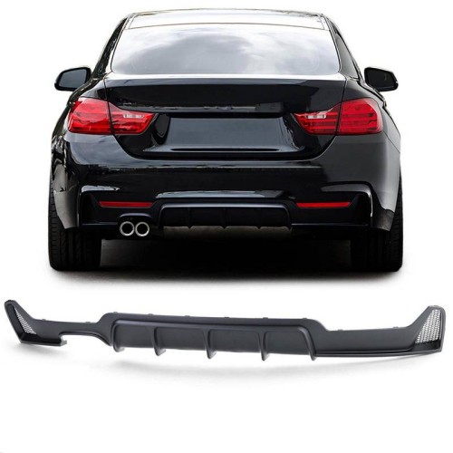 Diffuser Πίσω Προφυλακτήρα Για Bmw 4 F32 Coupe / F33 Cabrio / F36 Gran Coupe 13-21 M-Tech Μαύρο Ματ Με 1 Διπλή Τρύπα Εξάτμισης Αριστερά Από Abs Πλαστικό 1 Τεμάχιο