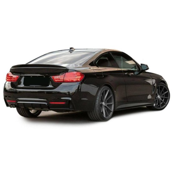 Diffuser Πίσω Προφυλακτήρα Για Bmw 4 F32 Coupe / F33 Cabrio / F36 Gran Coupe 13-21 M-Tech Μαύρο Ματ Με 1 Διπλή Τρύπα Εξάτμισης Αριστερά Από Abs Πλαστικό 1 Τεμάχιο