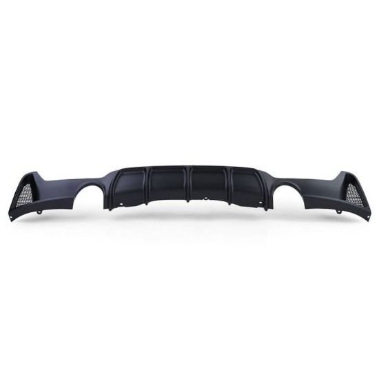 Diffuser Πίσω Προφυλακτήρα Για Bmw 4 F32 Coupe / F33 Cabrio / F36 Gran Coupe 13-21 M-Tech Μαύρο Ματ Με 2 Μονές Τρύπες Εξάτμισης Αριστερά & Δεξιά -0----0-  Από Abs Πλαστικό 1 Τεμάχιο