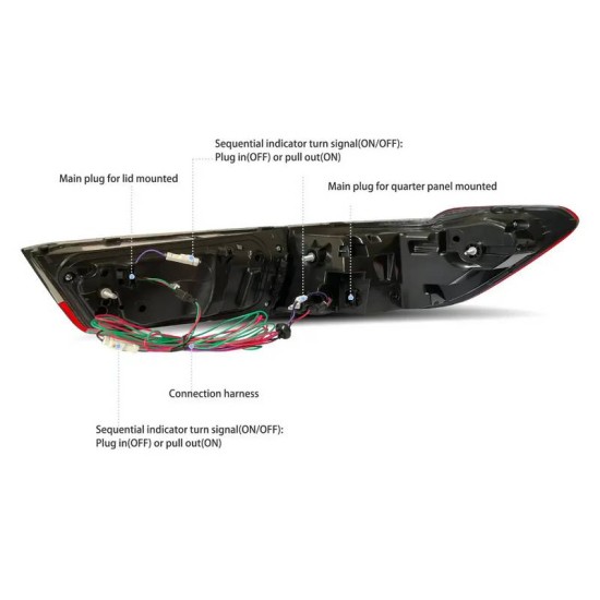Πισινά Φανάρια Set Για Bmw 3 G20 18-22 Sedan  Laser Look Red/Crystal Vland