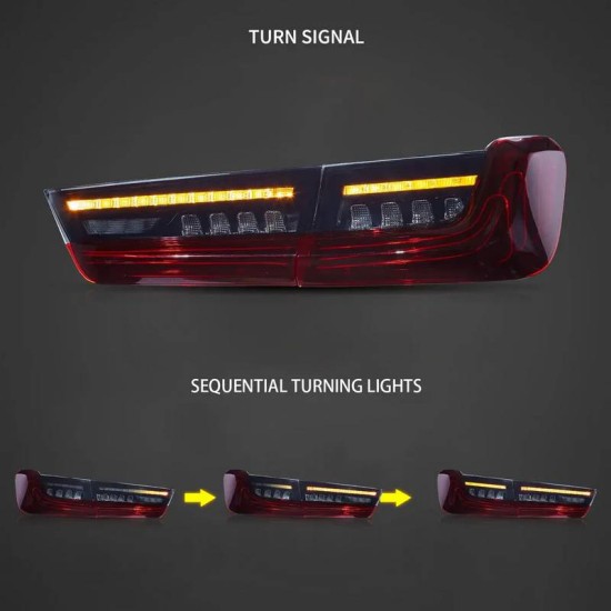 Πισινά Φανάρια Set Για Bmw 3 G20 18-22 Sedan  Laser Look Red/Crystal Vland