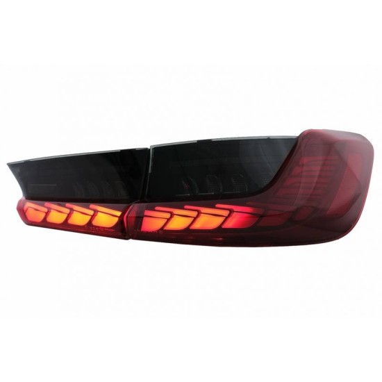 Πισινά Φανάρια Set Για Bmw 3 G20 G28 M3 G80 18-22 Sedan Dynamic Signal Red/Smokel Vland