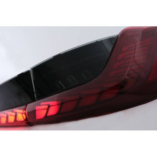 Πισινά Φανάρια Set Για Bmw 3 G20 G28 M3 G80 18-22 Sedan Dynamic Signal Red/Smokel Vland