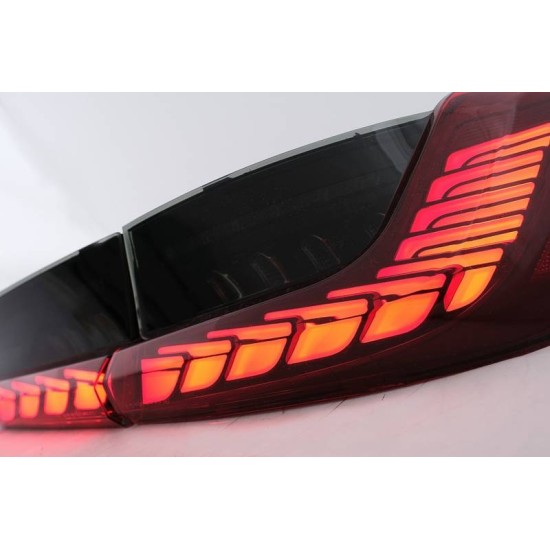 Πισινά Φανάρια Set Για Bmw 3 G20 G28 M3 G80 18-22 Sedan Dynamic Signal Red/Smokel Vland
