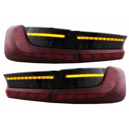 Πισινά Φανάρια Set Για Bmw 3 G20 G28 M3 G80 18-22 Sedan Dynamic Signal Red/Smokel Vland