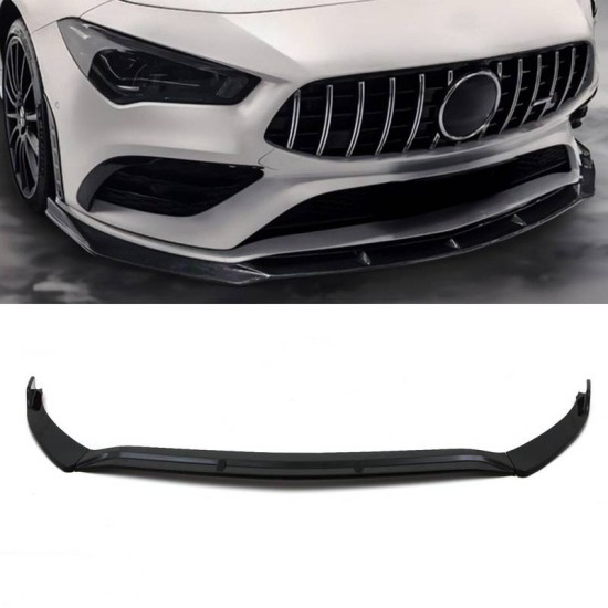 Μπροστινό Spoiler Για Mercedes-Benz CLA C118 / X118 19-23 Amg Line & Amg 35 Γυαλιστερό Μαύρο 3 Τεμάχια