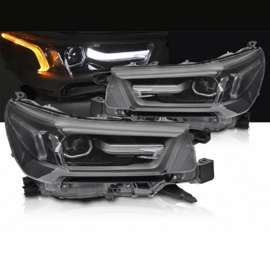 Μπροστινά Φανάρια Set Για Toyota Hilux 20+ True DRL Black Electrical True Drl Black