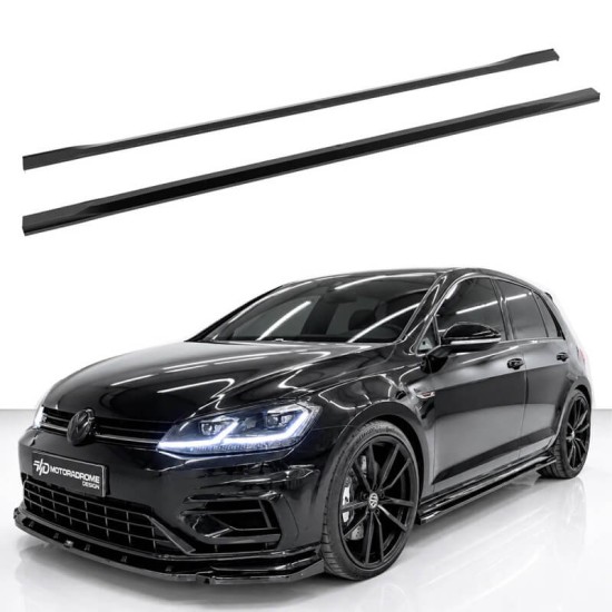 Πρόσθετα Πλαινά Μασπιέ Για VW Golf VII (7.5) 17-20 Για R / R-Line Μασπιέ Μαύρο Γυαλιστερό Χρώμα Από Abs Πλαστικό 2 Τεμάχια