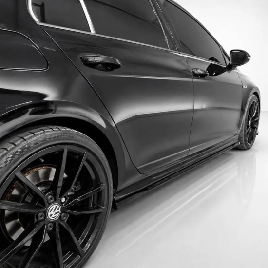 Πρόσθετα Πλαινά Μασπιέ Για VW Golf VII (7.5) 17-20 Για R / R-Line Μασπιέ Μαύρο Γυαλιστερό Χρώμα Από Abs Πλαστικό 2 Τεμάχια