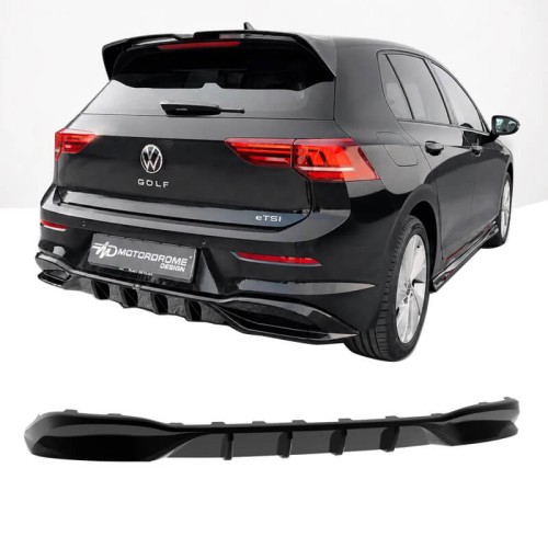 Diffuser Πίσω Προφυλακτήρα Για VW Golf VIII (8) 2019+ / 8.5 2024+ Facelift Για Standard Έκδοση Προφυλακτήρα Γυαλιστερό Μαύρο Από Abs Πλαστικό