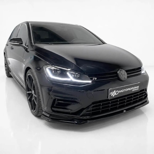 Μπροστινό Spoiler Για VW Golf VII (7.5) 17-20 R & R-Line Έκδοση Glossy Black V.2