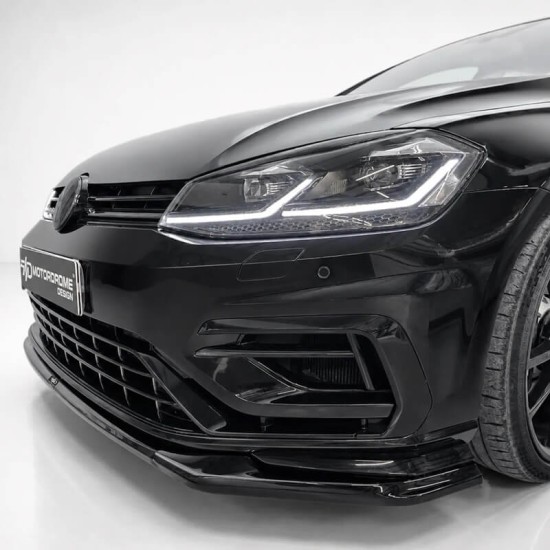 Μπροστινό Spoiler Για VW Golf VII (7.5) 17-20 R & R-Line Έκδοση Glossy Black V.2