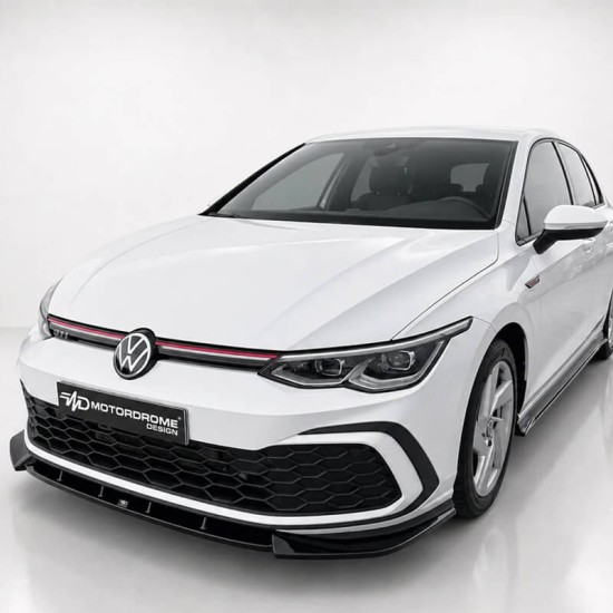 Μπροστινό Spoiler Για VW Golf VIII (8) 19+ GTI / GTE / R-Line Έκδοση Μαύρο Γυαλιστερό Χρώμα Από Abs Πλαστικό