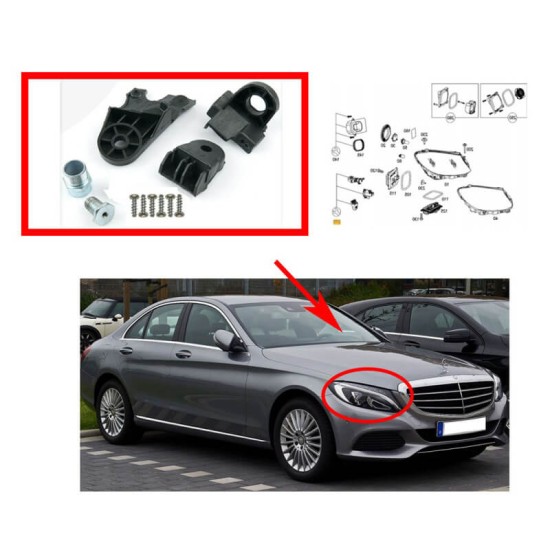 Βάσεις Επισκευής Δεξιού Φαναριού Για Mercedes-Benz C-Class W205 14-21