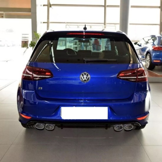 Diffuser Πίσω Προφυλακτήρα Για VW Golf VII (7) 13-17 R-Line Με 2 Διπλές Εξατμίσεις Δεξια & Αριστερά Γυαλιστερό Μαύρο Από Abs Πλαστικό 1 Τεμάχιο