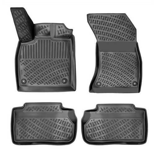 Πατάκια Σκαφάκια 3D Από Λάστιχο TPE Για Audi Q5 ΙΙ FΥ 2020+ Facelift Rizline 4 Τεμάχια Μαύρα