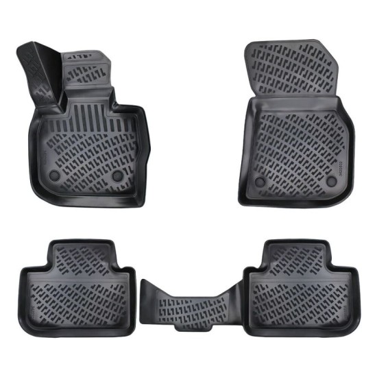 Πατάκια Σκαφάκια 3D Από Λάστιχο TPE Για Bmw X4 G02 18+ Black Rizline 4  Τεμάχια Μαύρα