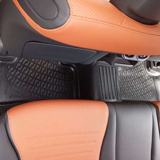 Πατάκια Σκαφάκια 3D Από Λάστιχο TPE Για Mercedes-Benz GLC SUV X254 2023- Rizline 4 Τεμάχια Μαύρα