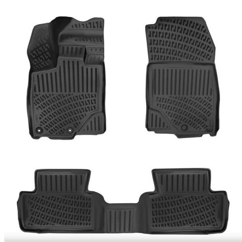 Πατάκια Σκαφάκια 3D Από Λάστιχο TPE Για Peugeot 3008 Ρ64 / ΡΗΕV 1.6 Plug-in Hybrid 2024- Rizline 4 Τεμάχια Μαύρα