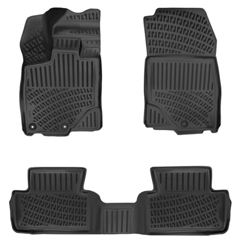 Πατάκια Σκαφάκια 3D Από Λάστιχο TPE Για Peugeot e-3008 2024- Rizline 4 Τεμάχια Μαύρα