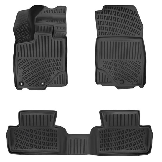 Πατάκια Σκαφάκια 3D Από Λάστιχο TPE Για Peugeot e-3008 2024- Rizline 4 Τεμάχια Μαύρα