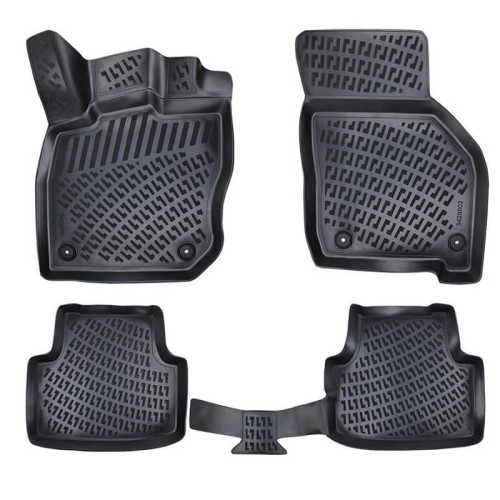 Πατάκια Σκαφάκια 3D Από Λάστιχο TPE Για Skoda Octavia Mk4 NX 2020- Rizline 4 Τεμάχια Μαύρα
