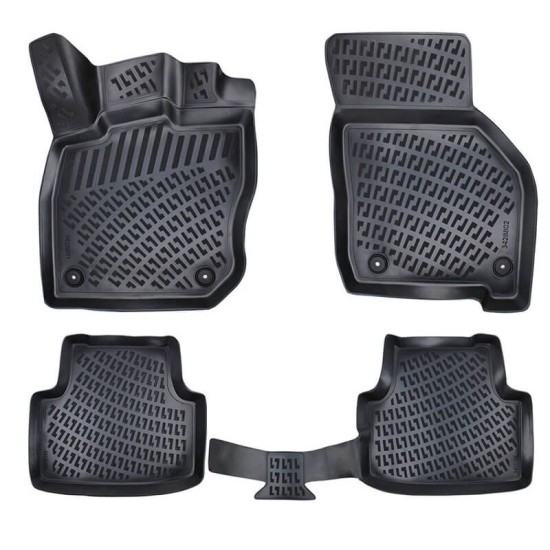 Πατάκια Σκαφάκια 3D Από Λάστιχο TPE Για Skoda Octavia Mk4 NX 2020- Rizline 4 Τεμάχια Μαύρα